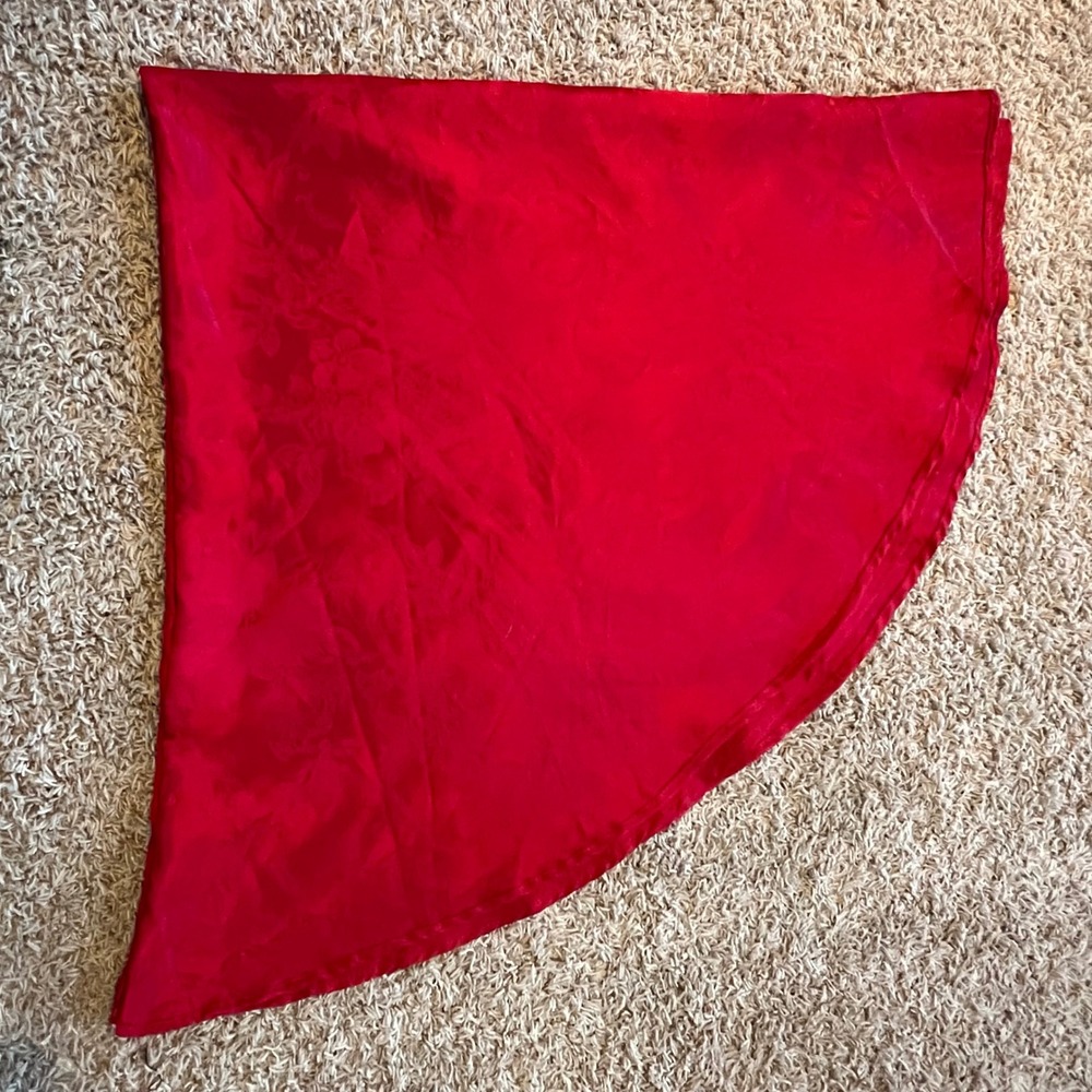 Red Floral Damask Round‎ Tablecloth 60 Inch Circular Polyester Jacquard Holiday